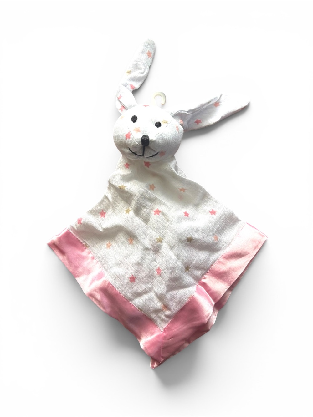 NWT aden + anais Bunny Musy Mate Muslin Lovey Security Blanket Satin Trim